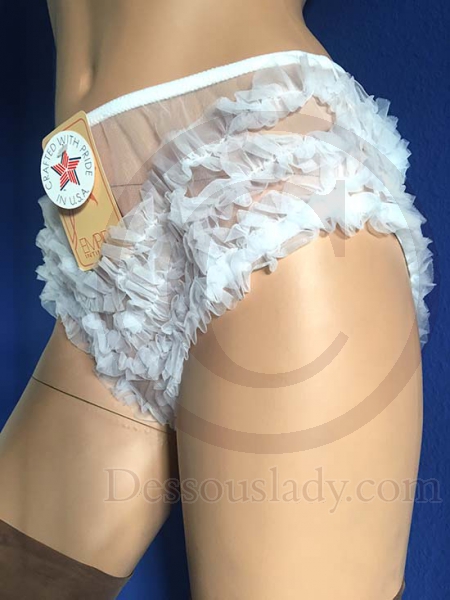 Retro Style Black Ruffled CanCan Hot Pants