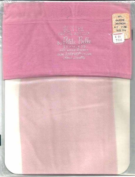 Petite Belle Glänzende Vintage Nylonstrümpfe Pink US 9,5