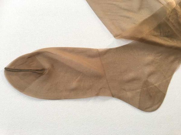 Dior Sandalfoot Vintage Nylonstrümpfe Cognac 90 cm US 10 L