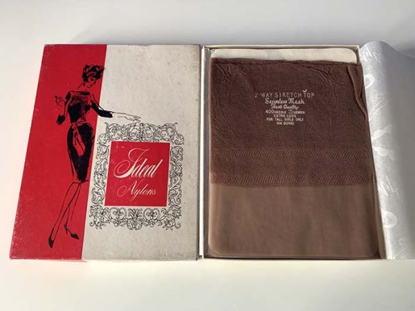 Ideal Vintage Nahtlose Nylonstrümpfe Nylons 94 cm US 10,5 XXL