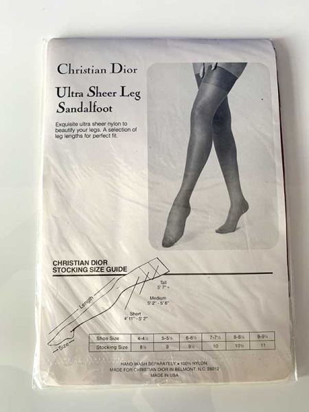 Christian Dior 2 Paar Vintage Nylonstrümpfe Sandal Weinrot 9,5 S