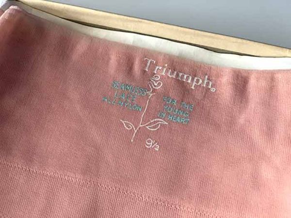 Triumph Pink Diamant Muster Vintage Nylonstrümpfe 9,5 M/L