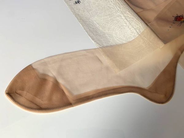 Veitel handbemalte Schmetterlinge Vintage Nylonstrümpfe US 10,5 M