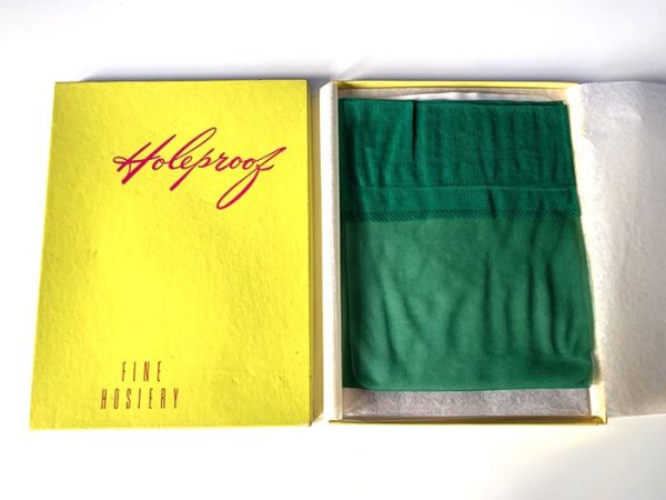 Holeproof Vintage Nylonstrümpfe Grüne Nylons US 10,5 Medium