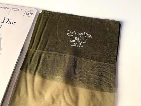 Dior Sandalfoot Vintage Nylonstrümpfe Olive Nylons US 10 M