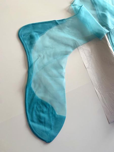 No Mend Vintage Nahtnylonstrümpfe Türkis Nahtnylons US 9,5