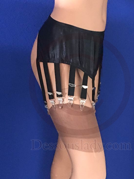 Suspender Belt Satin Non-stretch with 12 metal garters