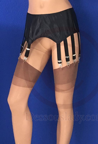 Suspender Belt Satin Non-stretch with 12 metal garters