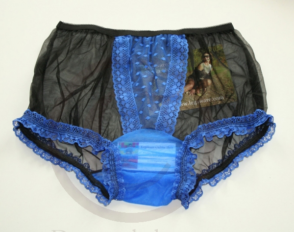 Pin-Up Style Black Sheer Nylon Panty Large