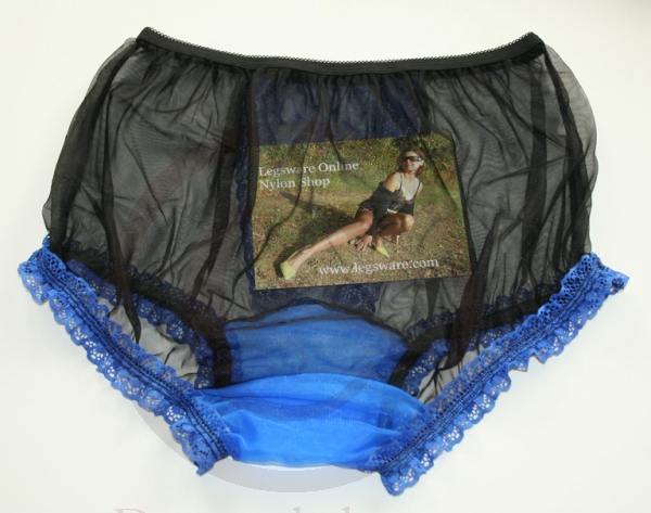 Pin-Up Style Black Sheer Nylon Panty Large