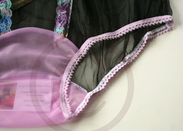 Vintage Style Black Sheer Nylon Panty Pin Up