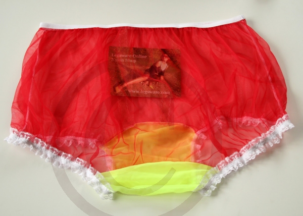 Red Sexy Sissy Style Nylon Panty Brief 3 XL