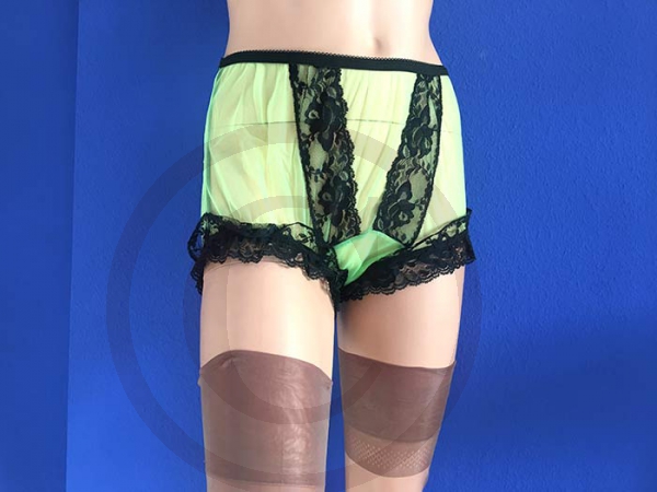 50/60er Nylon PIN UP Panty 100% Nylon Grün/Schwarz