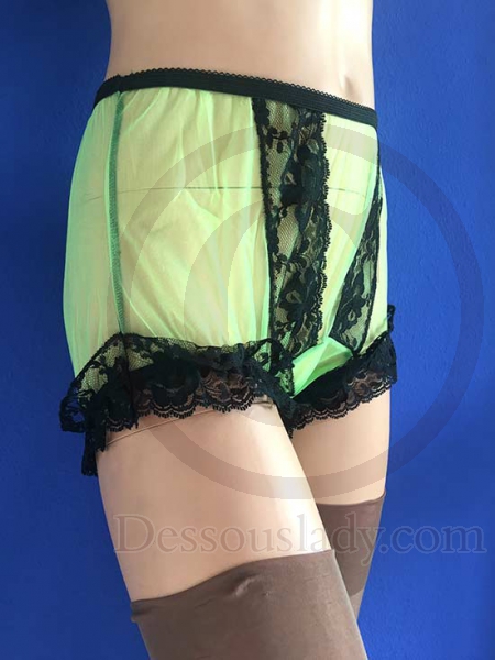 50/60er Nylon PIN UP Panty 100% Nylon Grün/Schwarz