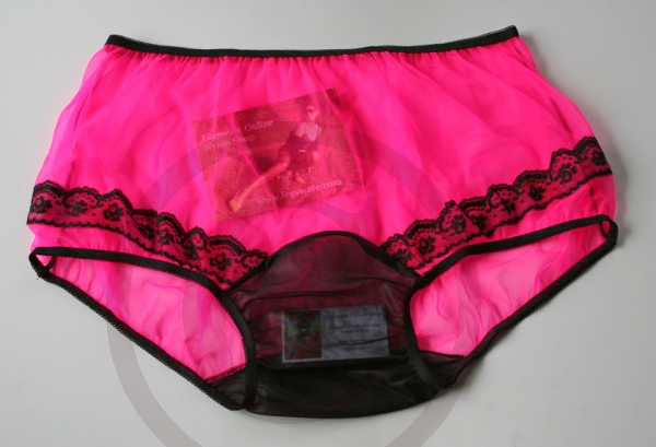Pin-Up Style Sassy Sheer Pink Nylon Panty 3XL