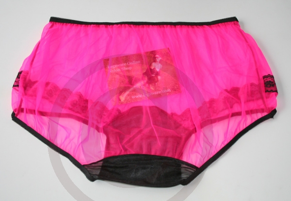 Pin-Up Style Sassy Sheer Pink Nylon Panty 3XL