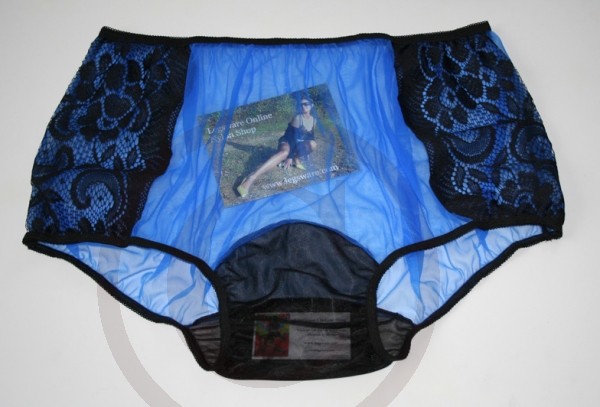 Royal Blue Pin Up Style Nylon Panty XL