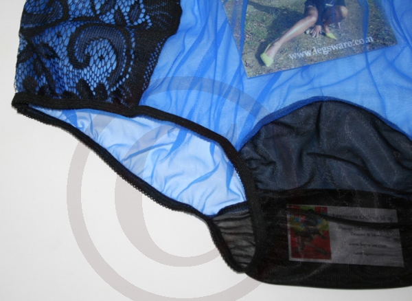 Royal Blue Pin Up Style Nylon Panty XL