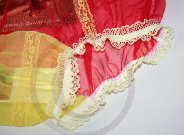 Vintage Style Red Sheer Nylon Panty Large