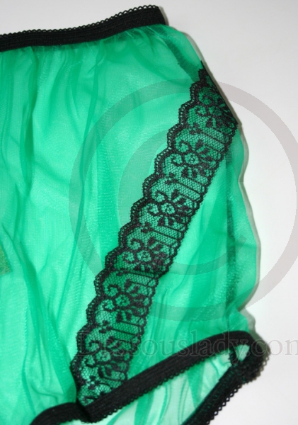 Vintage Style Green Nylon Panty Large