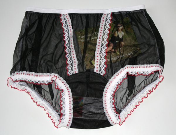Vintage Look Sexy Black Nylon Panty Large