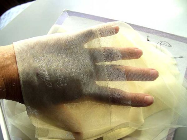 Alberts Barefoot Vintage Nylons Stockings Yellow