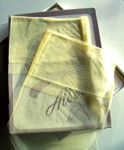 Alberts Barefoot Vintage Nylons Stockings Yellow