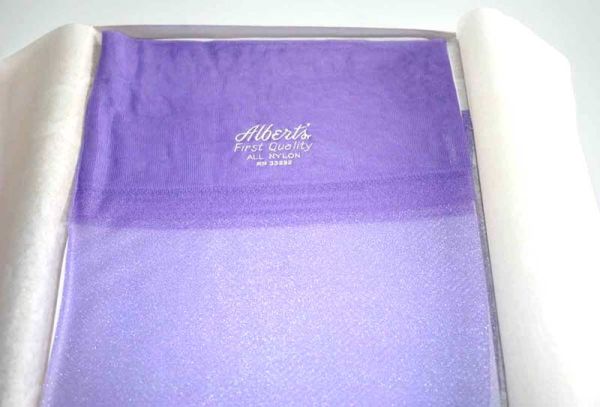 Alberts alte glänzende Lila US Nylonstrümpfe Gr. 11