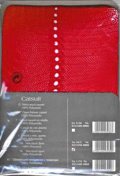 Sexy Roter Netz Catsuit Ouvert