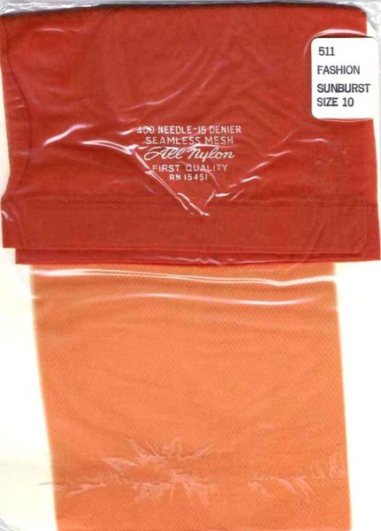 Alte US Nylonstruempfe Orange Gr. 10