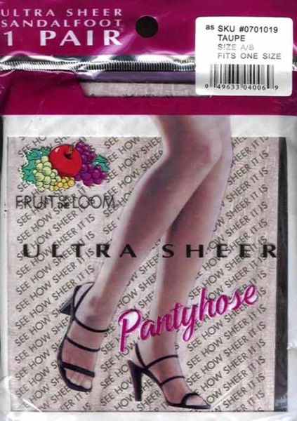 FRUIT OF THE LOOM Vintage Pantyhose One Size