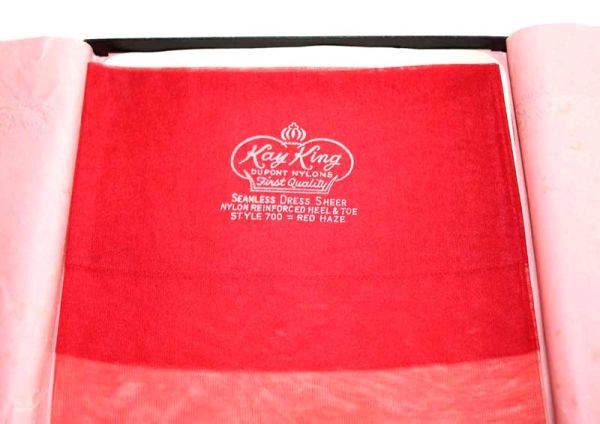 Kay King alte rote sexy US Nylons Strümpfe Gr. 11 L