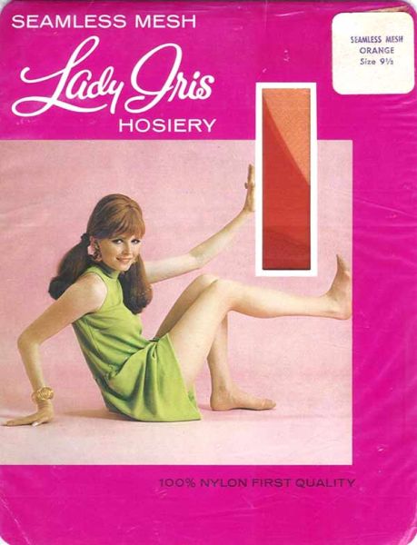 Lady Iris alte US-Nylonstrümpfe Orange Gr. 9,5