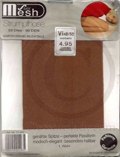 Silver Mesh Vintage Strumpfhose Nylons 48-50 XL