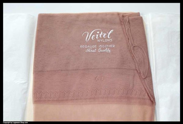 Veitel US Nahtnylonstrümpfe Braun Gr 9