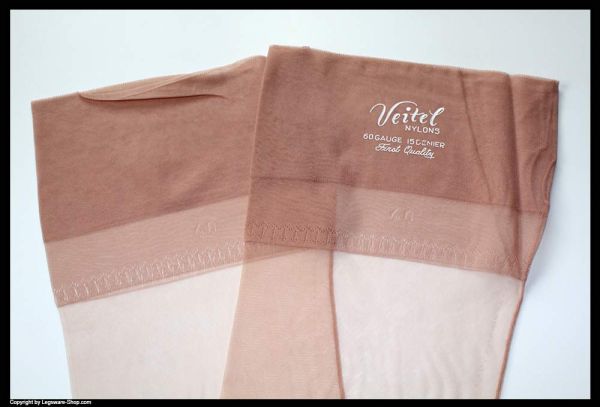 Veitel US Nahtnylonstrümpfe Braun Gr 9