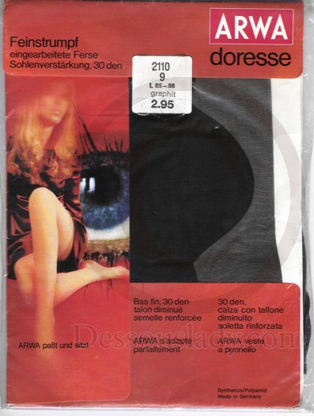 ARWA Doresse Alte klassische Feinstrümpfe Nylons 9 XXL
