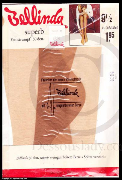 Bellinda Vintage 84cm Feinstrumpf Nylons 9,5 Lang