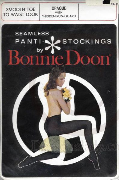Retro Panty Hose Black Medium Bonnie Doon