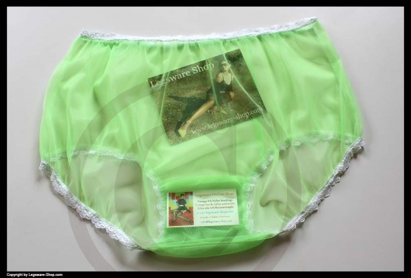 Sheer Vintage Style Green Nylon Panty Brief