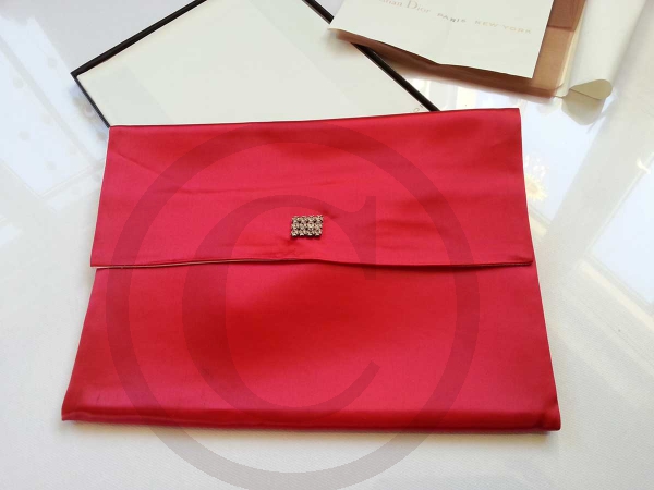 Christian Dior rote edele Strumpftasche