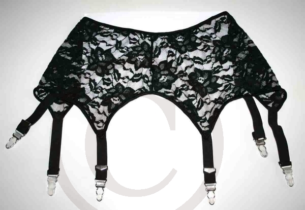 Garter Belt Lace Stretch with Flower Design and 6 Garters