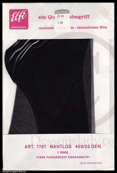Elfi old German Seamless Stockings Nylons Sz 8,5 XL