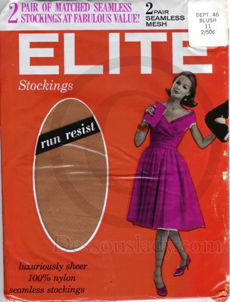 Elite alte US-Nylonstrümpfe RT 2 Paar Gr. 11