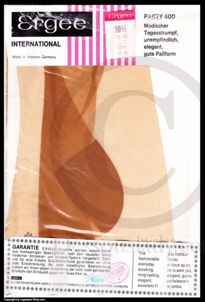 Ergee Party 400 Fantastic Stockings Nylons Sz 10,5 XL