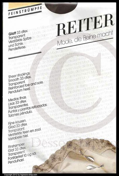 Feinstruempfe Reiter Glatt Vintage Nylons 9,5 XL