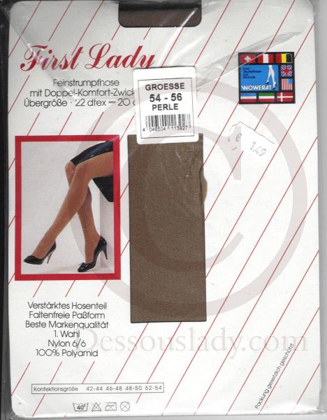 First Lady Pantyhose Tights Extra Large Nylons brown