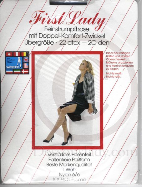 First Lady Pantyhose Tights Extra Large brown