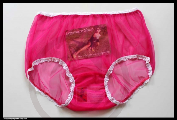 Sheer Vintage Style Fuchsia Nylon Panty Brief