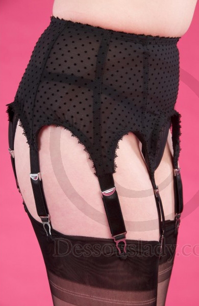 Black Sexy Garter Belt with 8 Metal Garters